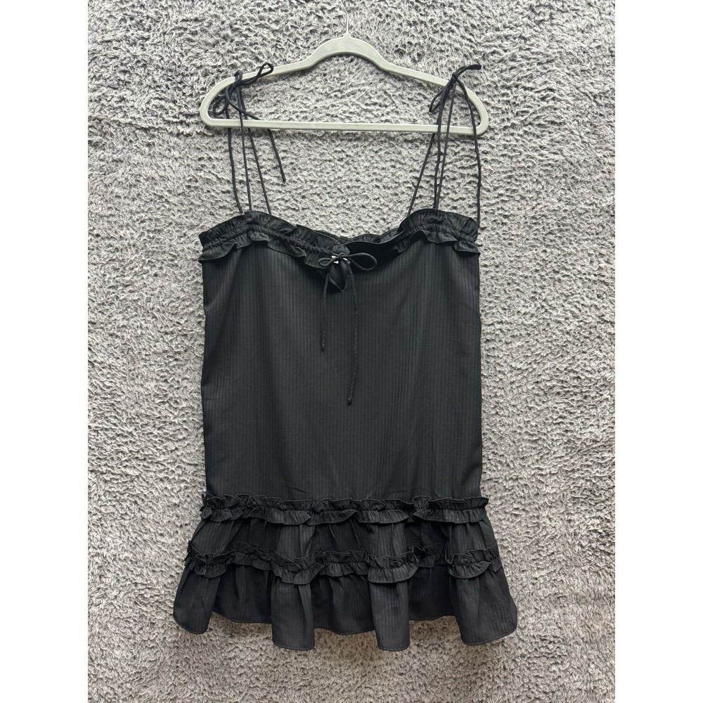 Tularosa Siena Ruffles Sleeveless Mini Dress‎ Black Womens Size S